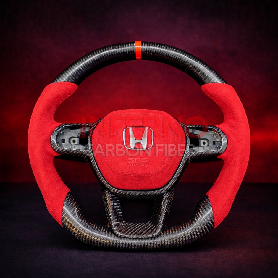 Custom Honda Civic 2022+ Carbon Fiber Steering Wheel || Made to Order