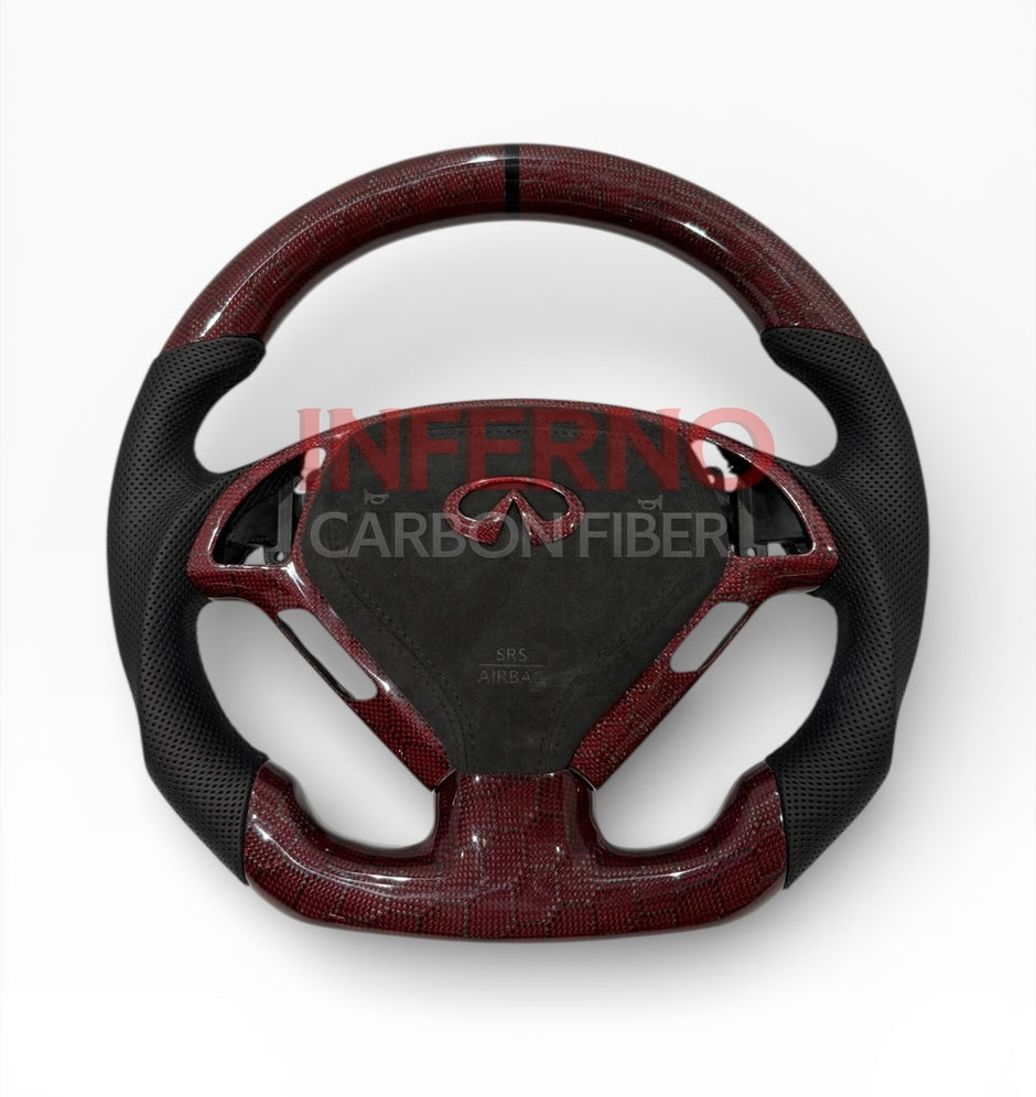 G37 Snakeskin Honeycomb Carbon Fiber Steering Wheel