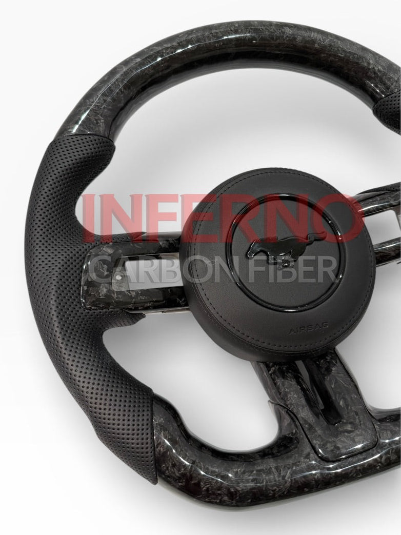 Mustang Blackout Forged Carbon Fiber Steering Wheel