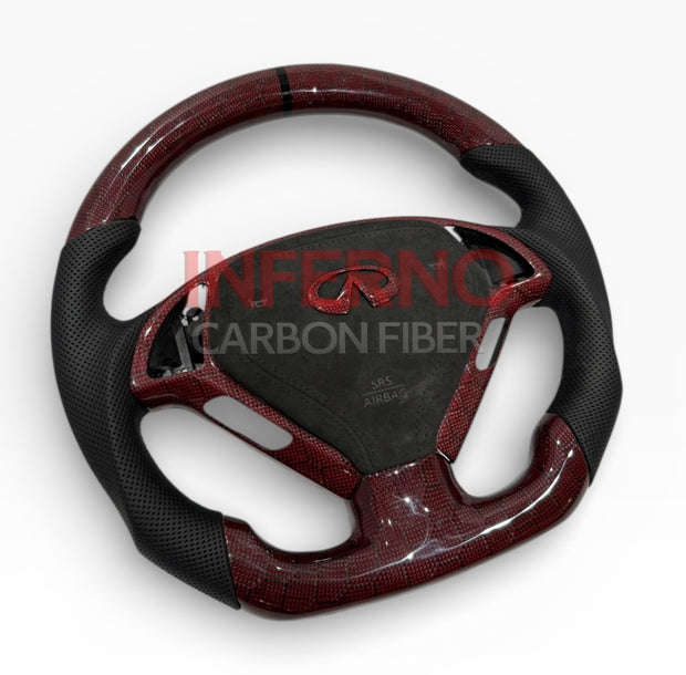 G37 Snakeskin Honeycomb Carbon Fiber Steering Wheel