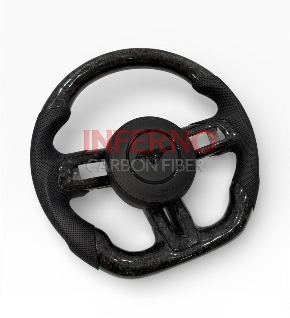 Mustang Blackout Forged Carbon Fiber Steering Wheel