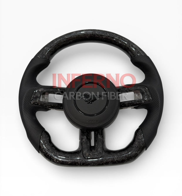 Mustang Blackout Forged Carbon Fiber Steering Wheel