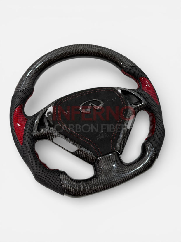 G37 Torchbearer Carbon Fiber Steering Wheel