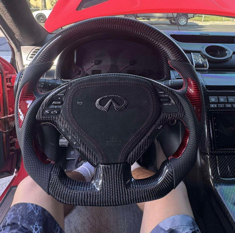 Custom Infiniti G37 Carbon Fiber Steering Wheel || Made to Order
