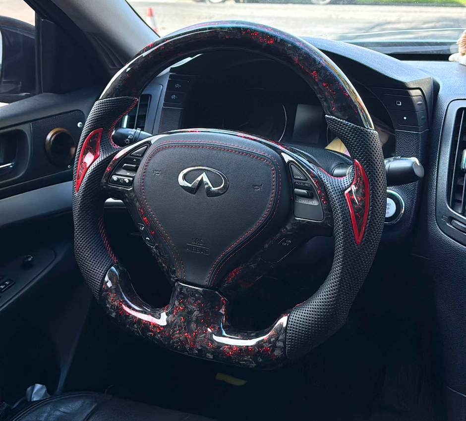 Custom Infiniti G37 Carbon Fiber Steering Wheel || Made to Order