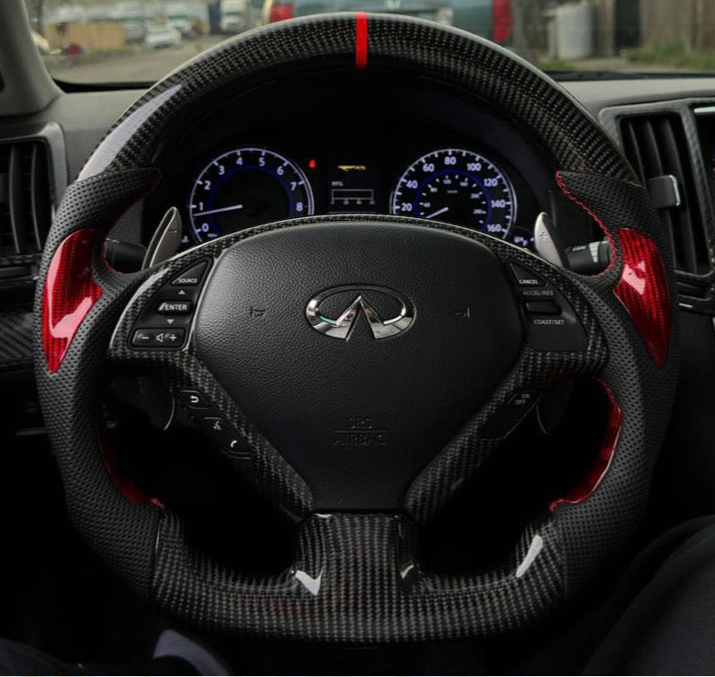 Custom Infiniti G37 Carbon Fiber Steering Wheel || Made to Order