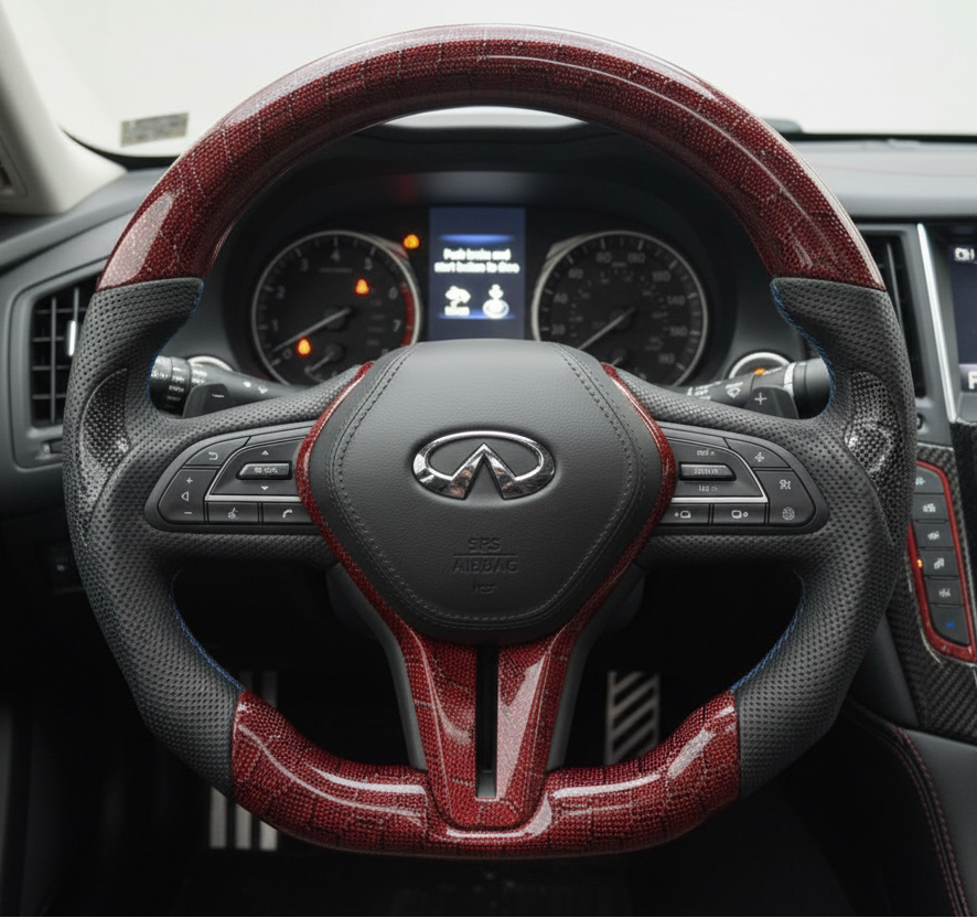Custom Infiniti Q60/Q50 2018-2023 Carbon Fiber Steering Wheel || Made to Order