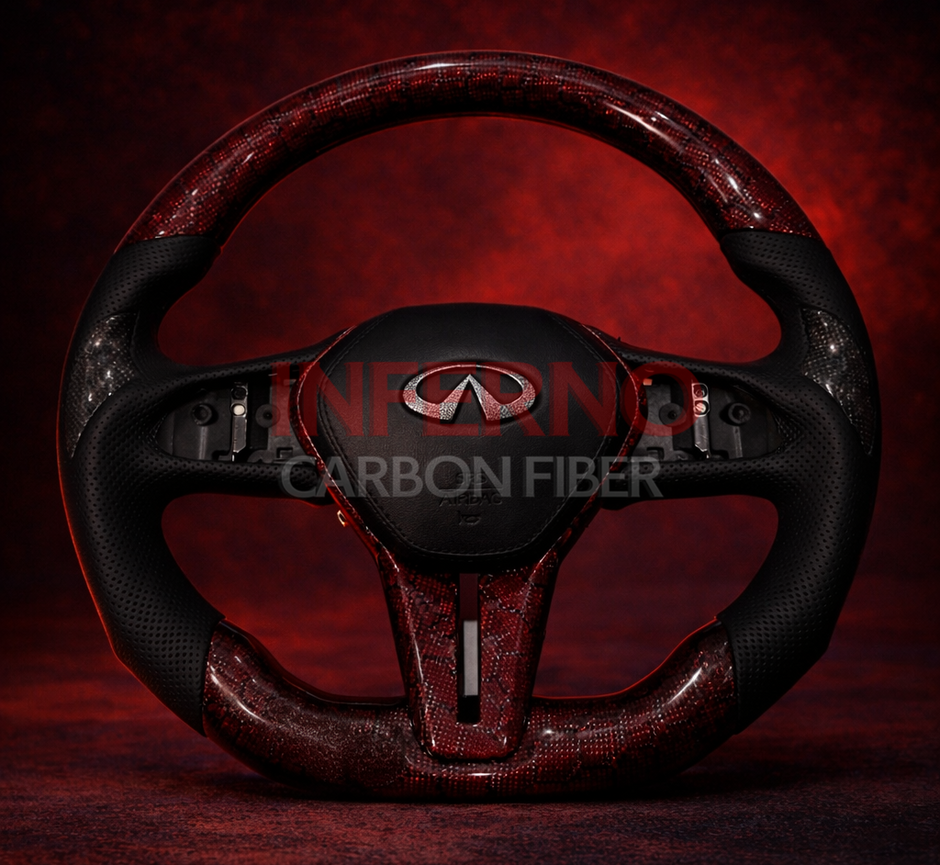 Custom Infiniti Q60/Q50 2018-2023 Carbon Fiber Steering Wheel || Made to Order