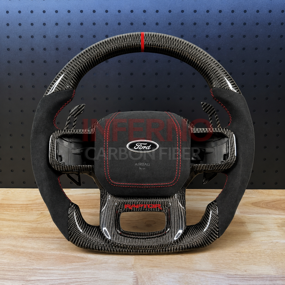 Custom Ford F150 Raptor 2021+ Carbon Fiber Steering Wheel