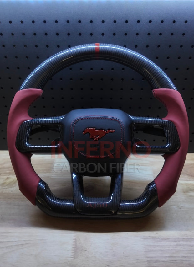 Custom Ford Mustang S650 Carbon Fiber Steering Wheel || Made to Order